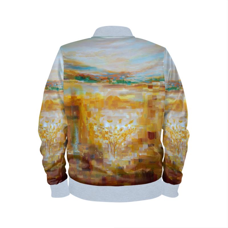 Men's Satin Bomber Jacket | "Jerusalem Tree of Life" by Yoram Raanan