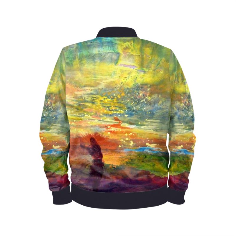 Men's Satin Bomber Jacket | "The Dance of Life" by Yoram Raanan