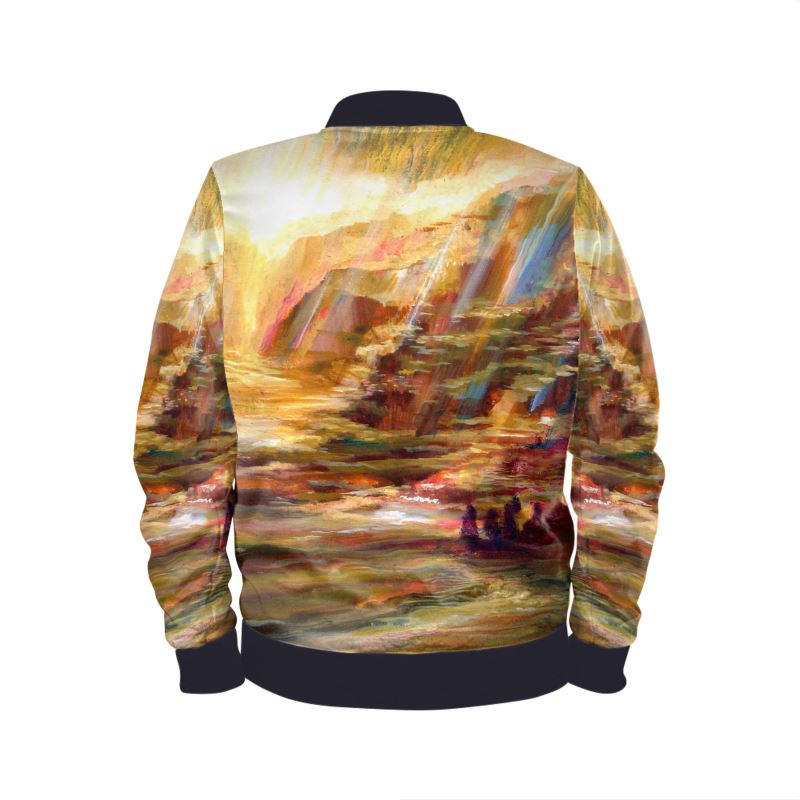 Men's Satin Bomber Jacket | "On the Way to Sinai" by Yoram Raanan