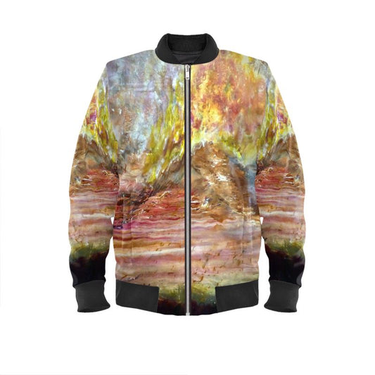 Men's Satin Bomber Jacket | "Har Sinai for Now" by Yoram Raanan