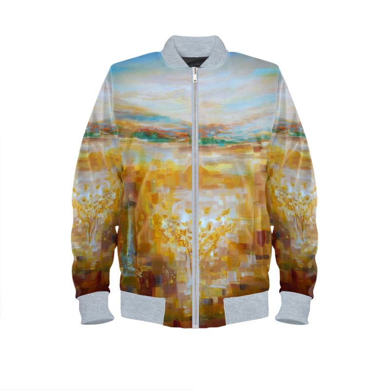 Men's Satin Bomber Jacket | "Jerusalem Tree of Life" by Yoram Raanan