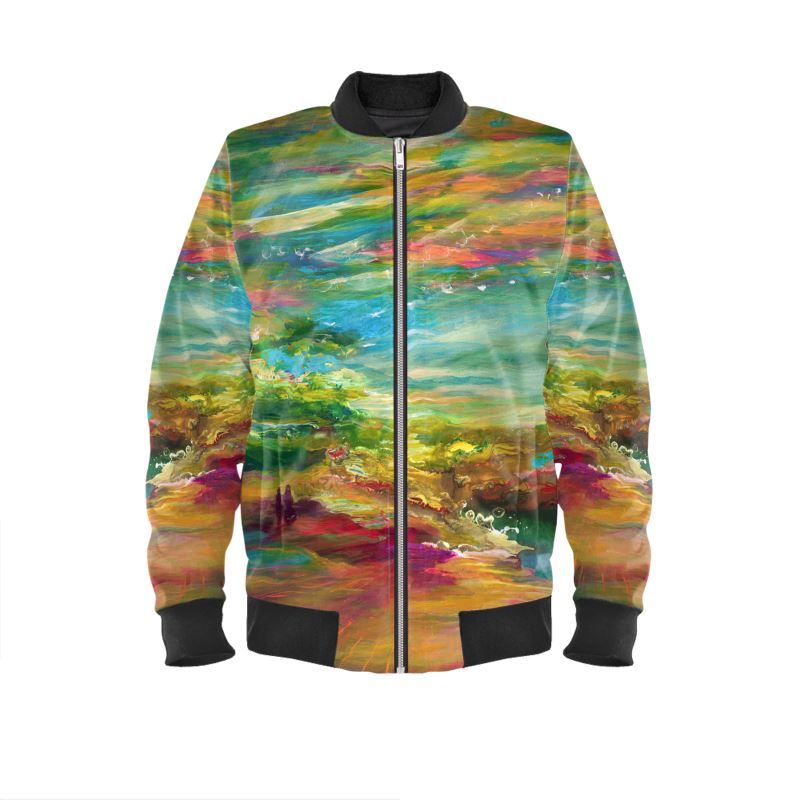 Men's Satin Bomber Jacket | "Bereshit" by Yoram Raanan