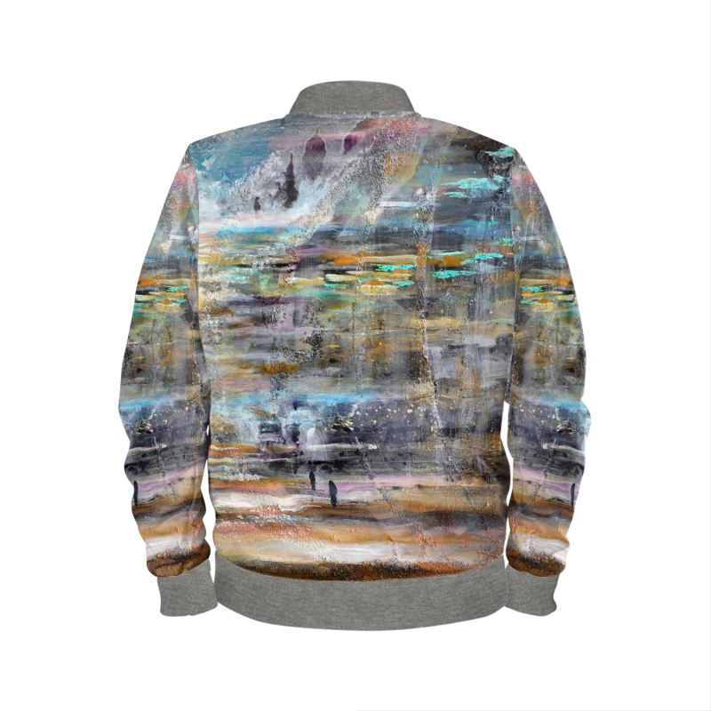 Men's Satin Bomber Jacket | "Kotel Quiet Time" by Yoram Raanan