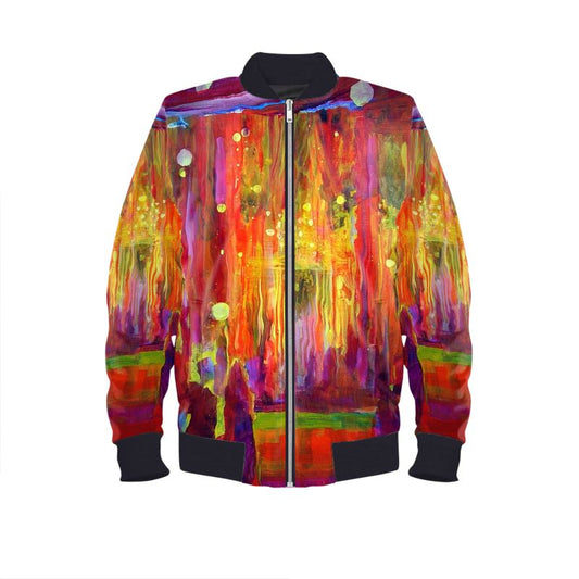 Men's Satin Bomber Jacket | "Purim Night" by Yoram Raanan