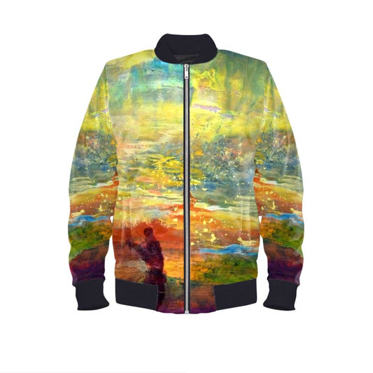 Men's Satin Bomber Jacket | "The Dance of Life" by Yoram Raanan