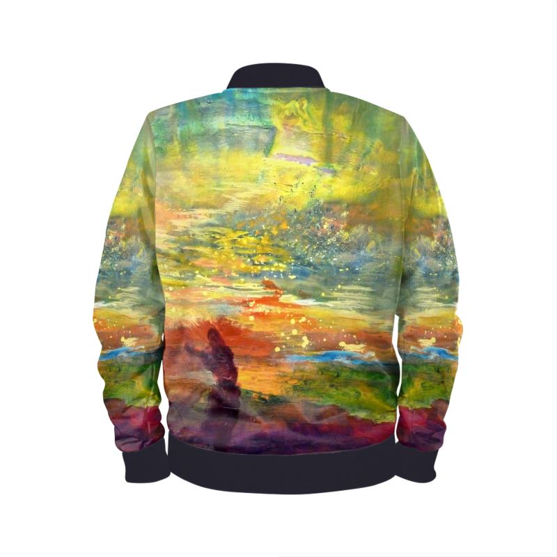 Women's Satin Bomber Jacket | "The Dance of Life" by Yoram Raanan
