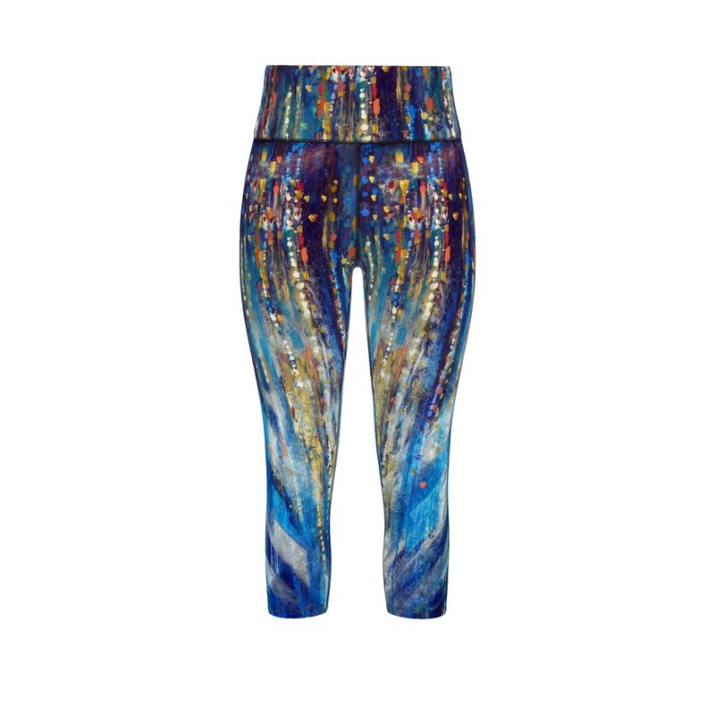 Women's Sports Leggings | "Menorah Rambam Gem" by Yoram Raanan