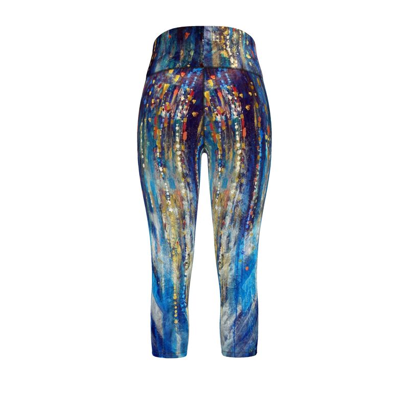Women's Sports Leggings | "Menorah Rambam Gem" by Yoram Raanan