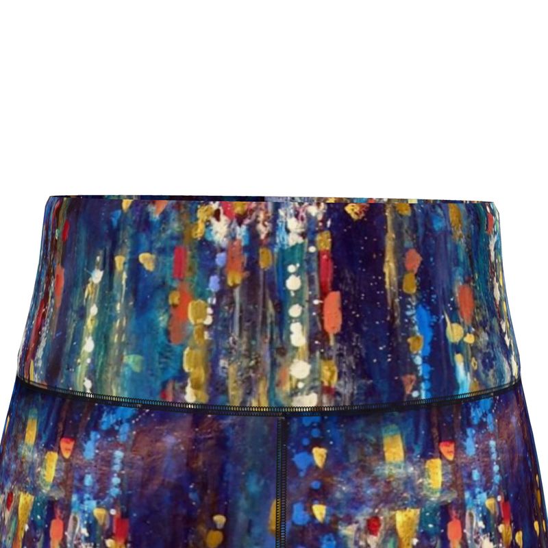 Women's Sports Leggings | "Menorah Rambam Gem" by Yoram Raanan