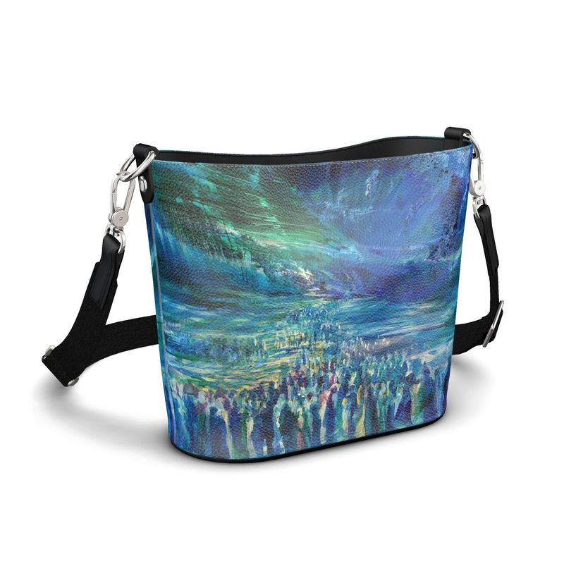 Penzance Large Leather Bucket Tote | "Crossing the Red Sea"