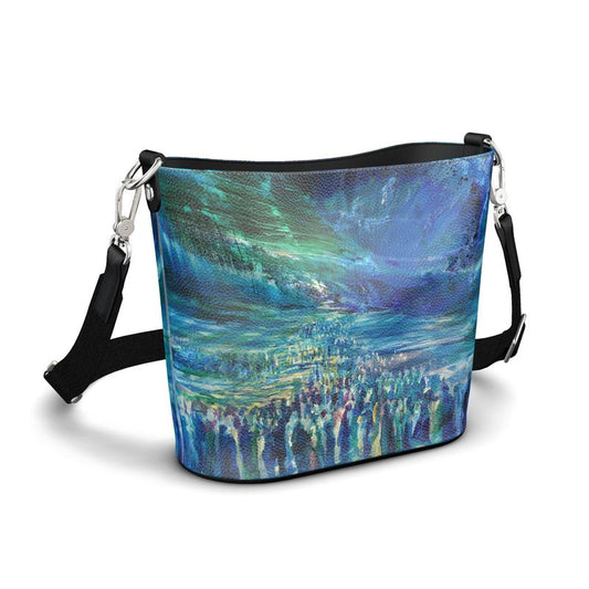 Penzance Large Leather Bucket Tote | "Crossing the Red Sea"