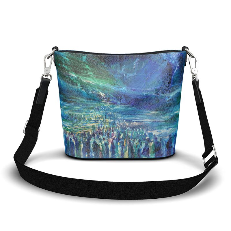 Penzance Large Leather Bucket Tote | "Crossing the Red Sea"