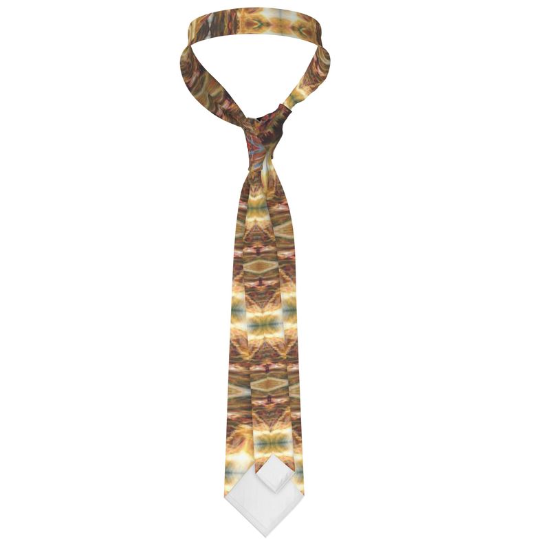 Handmade Silk Tie | "On the Way to Sinai" fractal by Yoram Raanan