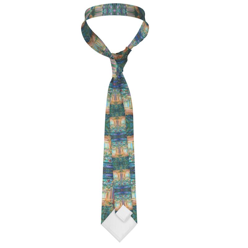Handmade Silk Tie | "Bishvili Rose" fractal by Yoram Raanan