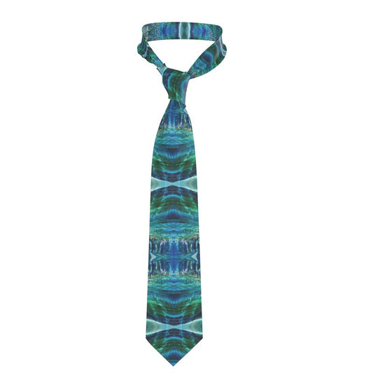 Handmade Silk Tie | "Crossing the Red Sea" fractal by Yoram Raanan