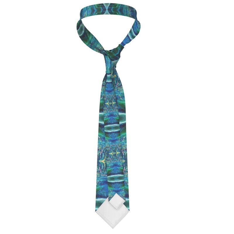 Handmade Silk Tie | "Crossing the Red Sea" fractal by Yoram Raanan