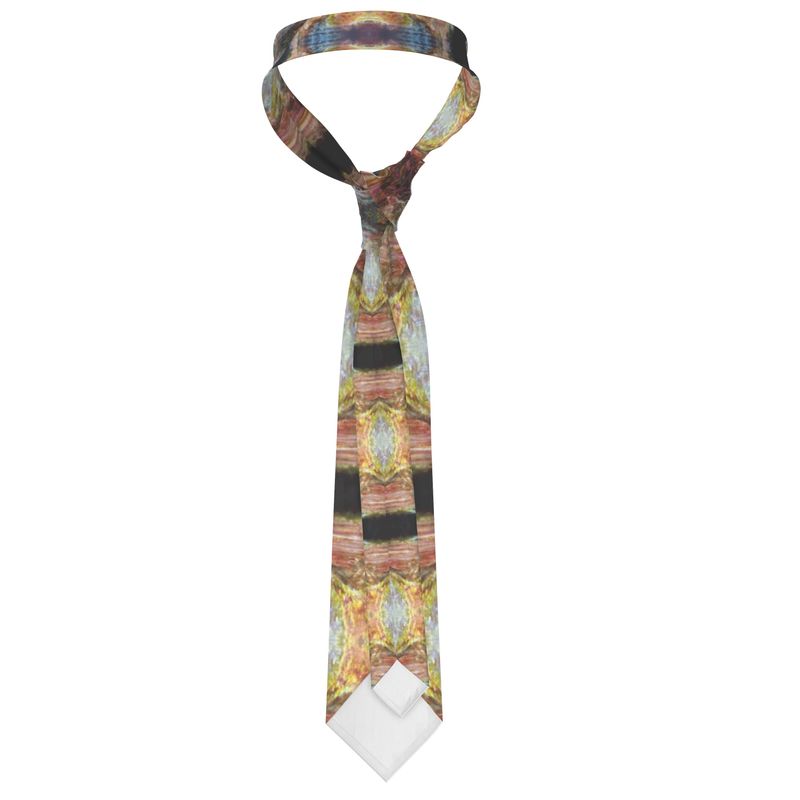Handmade Silk Tie | "Har Sinai for Now" fractal by Yoram Raanan