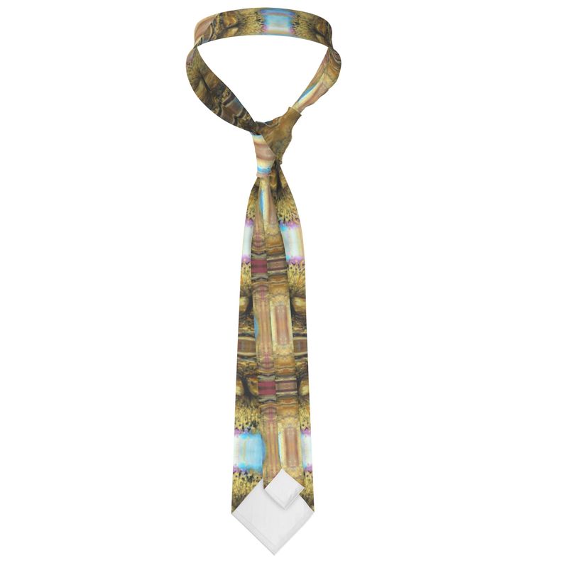 Handmade Silk Tie | "Tree of Lights" fractal by Yoram Raanan