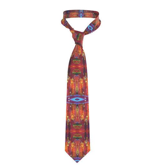 Handmade Silk Tie | "Purim Night" fractal by Yoram Raanan