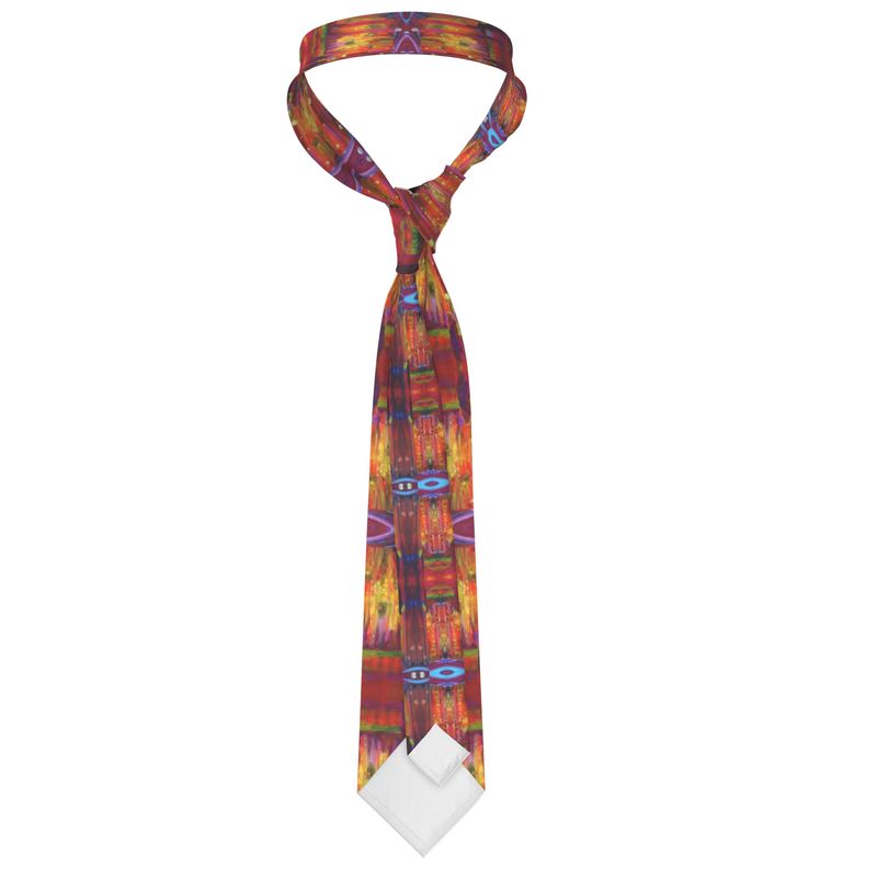 Handmade Silk Tie | "Purim Night" fractal by Yoram Raanan