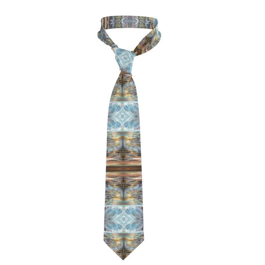 Handmade Silk Tie | "Kotel Quiet Time" fractal by Yoram Raanan