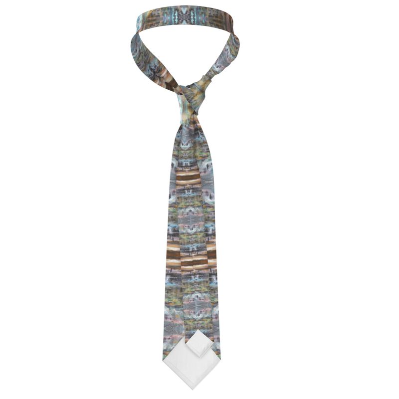 Handmade Silk Tie | "Kotel Quiet Time" fractal by Yoram Raanan