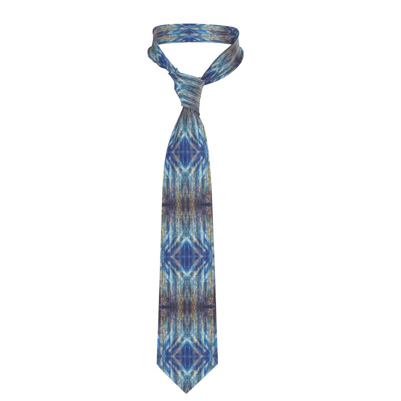 Handmade Silk Tie | "Menorah Rambam Gem" fractal by Yoram Raanan