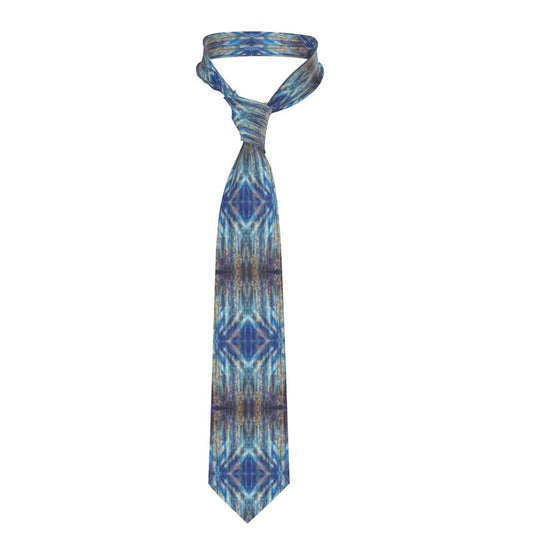 Handmade Silk Tie | "Menorah Rambam Gem" fractal by Yoram Raanan