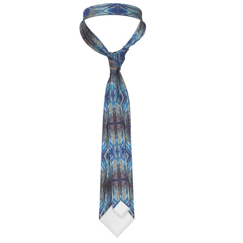 Handmade Silk Tie | "Menorah Rambam Gem" fractal by Yoram Raanan