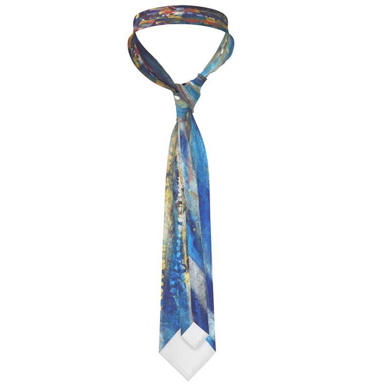 Handmade Silk Tie | "Menorah Rambam Gem" by Yoram Raanan