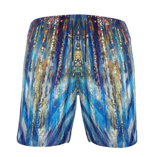 Men's Swim Shorts | "Menorah Rambam Gem" by Yoram Raanan