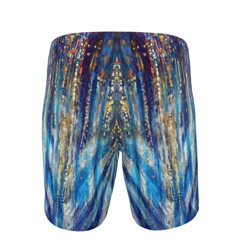 Men's Swim Shorts | "Menorah Rambam Gem" by Yoram Raanan