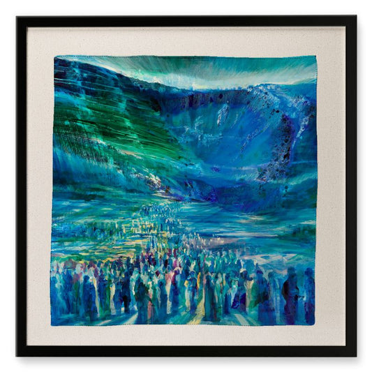 Framed Silk Scarf | "Crossing the Red Sea" by Yoram Raanan