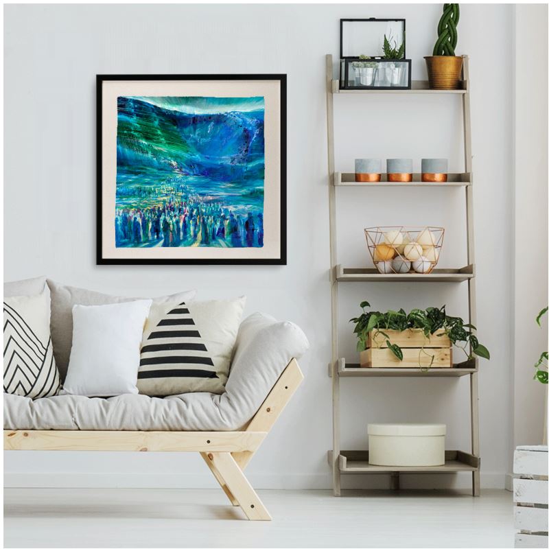 Framed Silk Scarf | "Crossing the Red Sea" by Yoram Raanan
