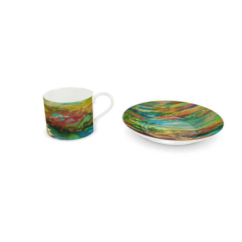 Cup & Saucer | "Bereshit" by Yoram Raanan