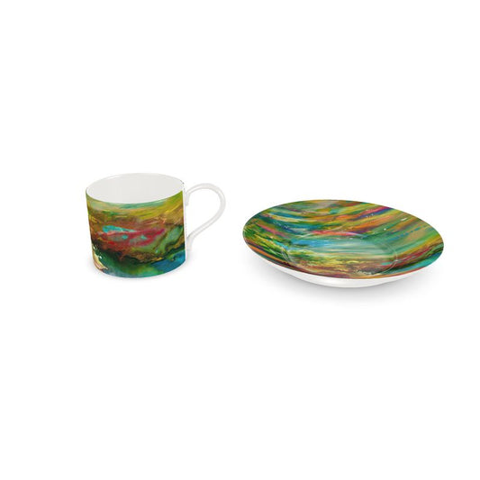 Cup & Saucer | "Bereshit" by Yoram Raanan