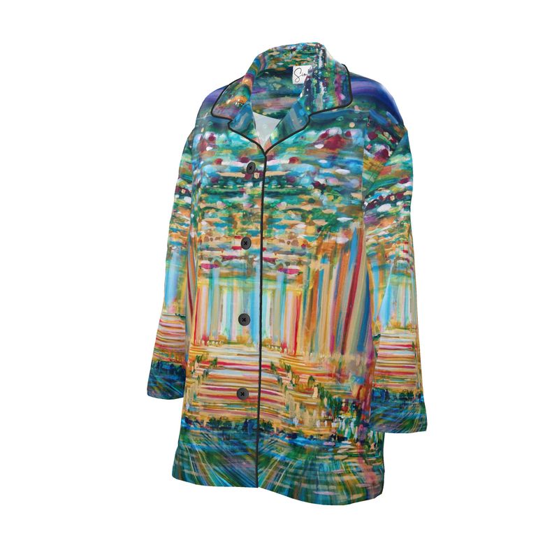 Women's Luxury Pajama Shirt | "Bishvili Rose" by Yoram Raanan