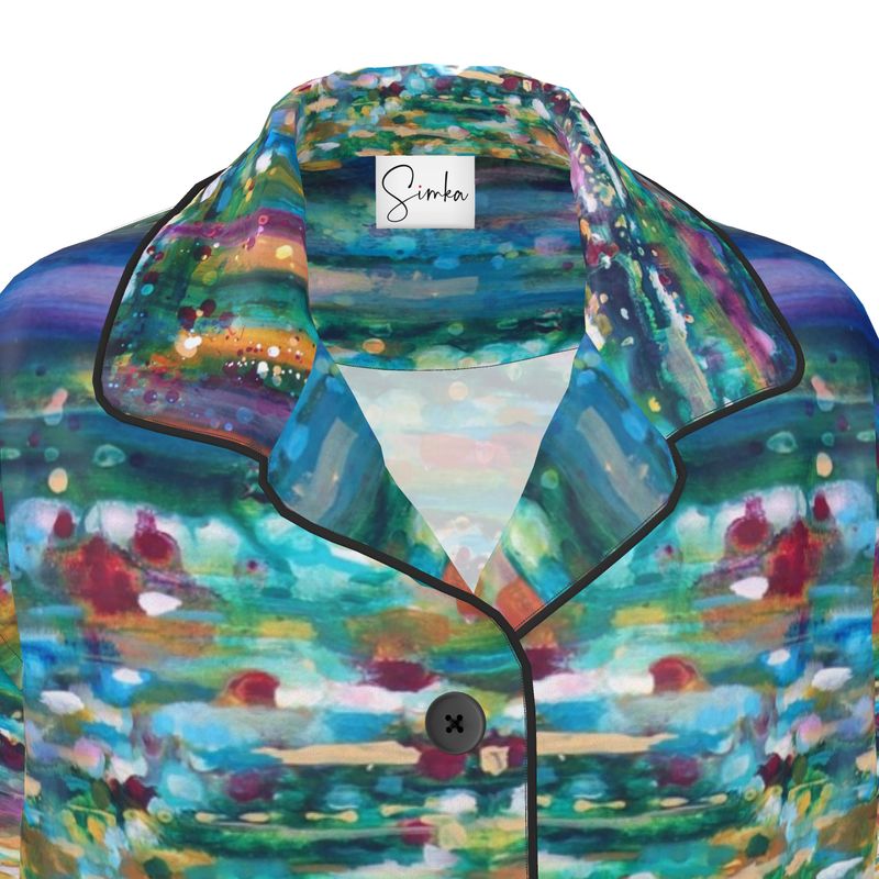 Women's Luxury Pajama Shirt | "Bishvili Rose" by Yoram Raanan