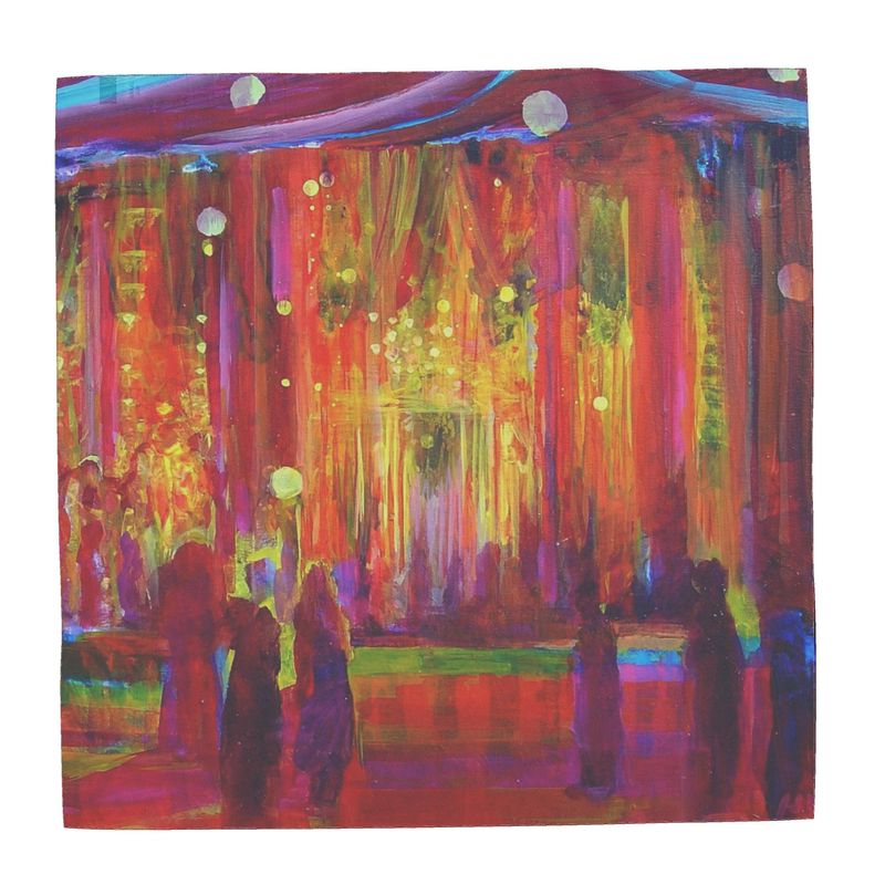100% Silk Scarf | "Purim Night" by Yoram Raanan