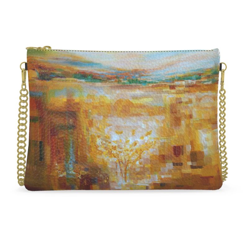 Crossbody Bag with Chain | "Jerusalem Tree of Life" by Yoram Raanan
