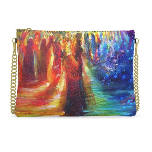 Crossbody Bag with Chain | "Rainbow Dance" by Yoram Raanan