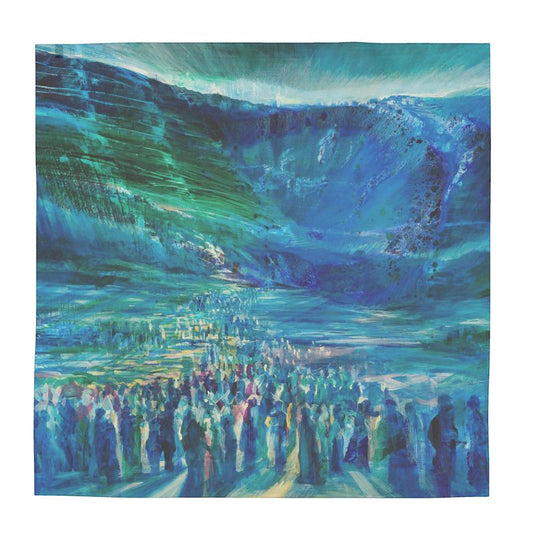 100% Silk Scarf | "Crossing the Red Sea" by Yoram Raanan