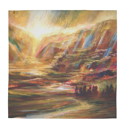 100% Silk Scarf | "On the Way to Sinai" by Yoram Raanan