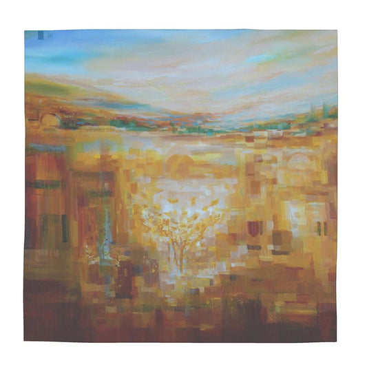100% Silk Scarf | "Jerusalem Tree of Life" by Yoram Raanan