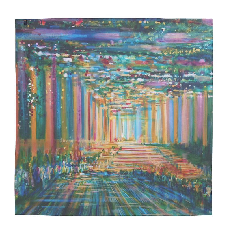 100% Silk Scarf | "Bishvili Rose" by Yoram Raanan
