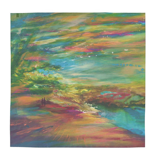 100% Silk Scarf | "Bereshit" by Yoram Raanan