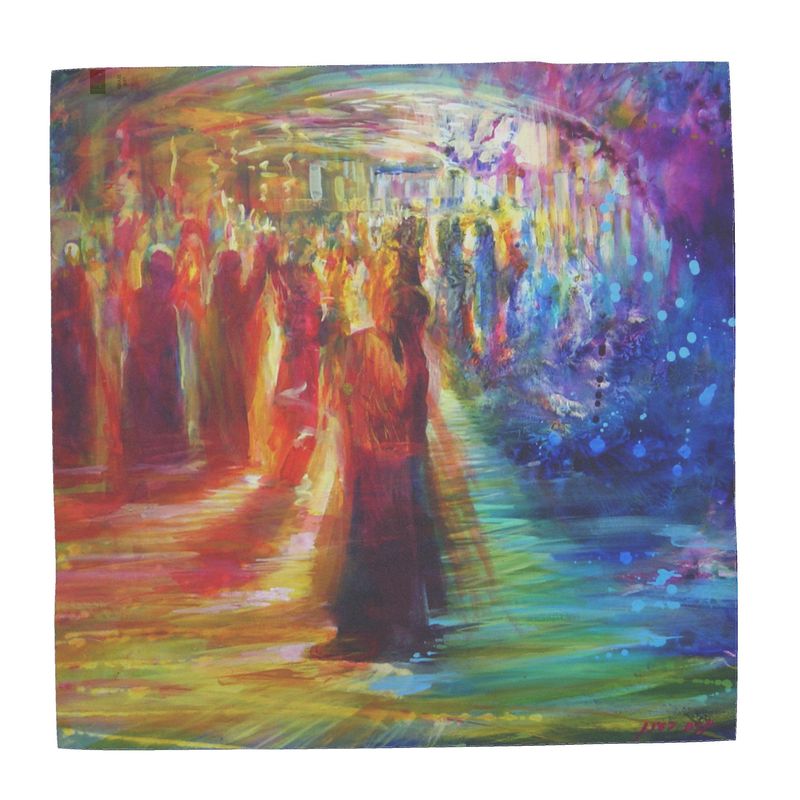 100% Silk Scarf | "Rainbow Dance" by Yoram Raanan