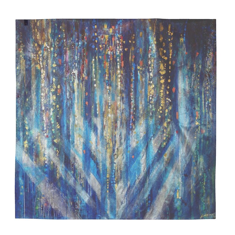 100% Silk Scarf | "Menorah Rambam Gem" by Yoram Raanan