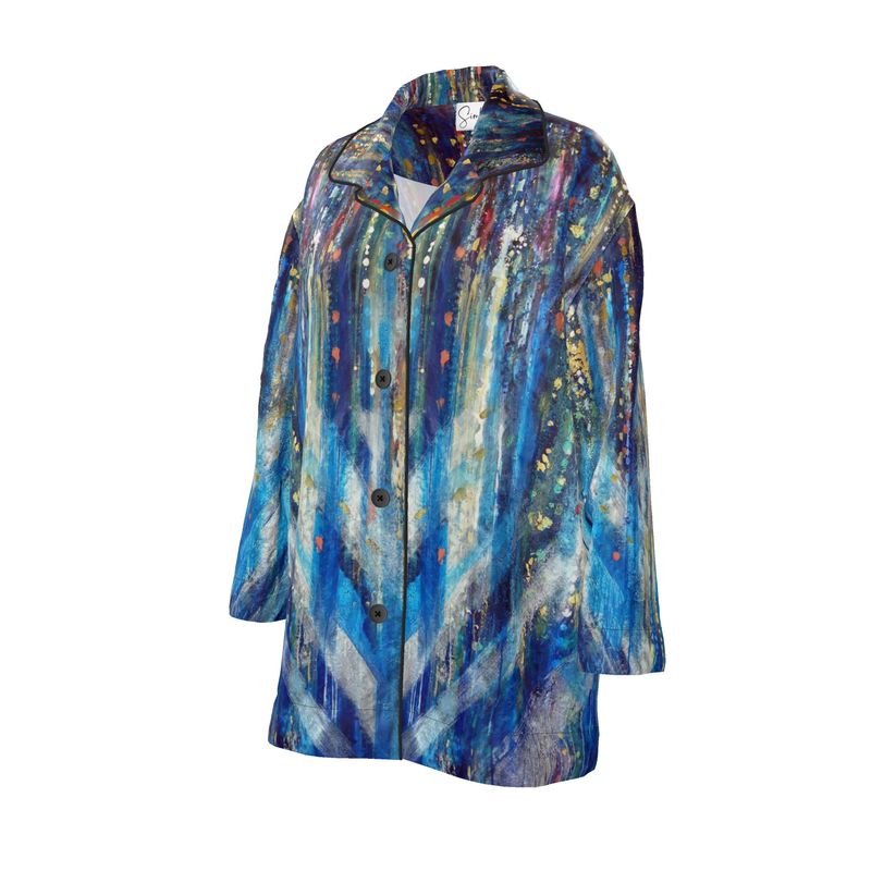 Women's Luxury Pajama Shirt | "Menorah Rambam Gem" by Yoram Raanan