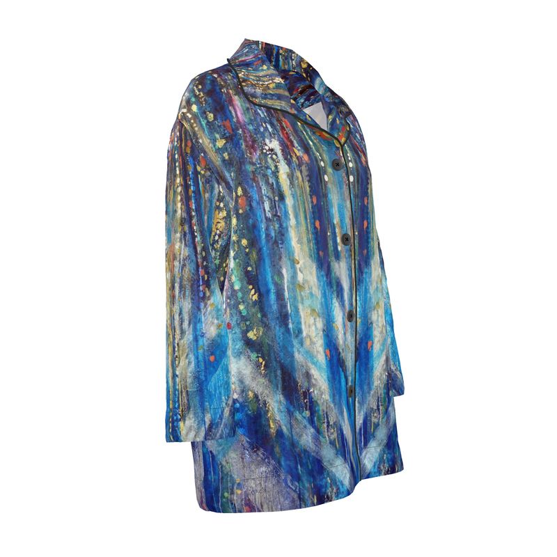 Women's Luxury Pajama Shirt | "Menorah Rambam Gem" by Yoram Raanan